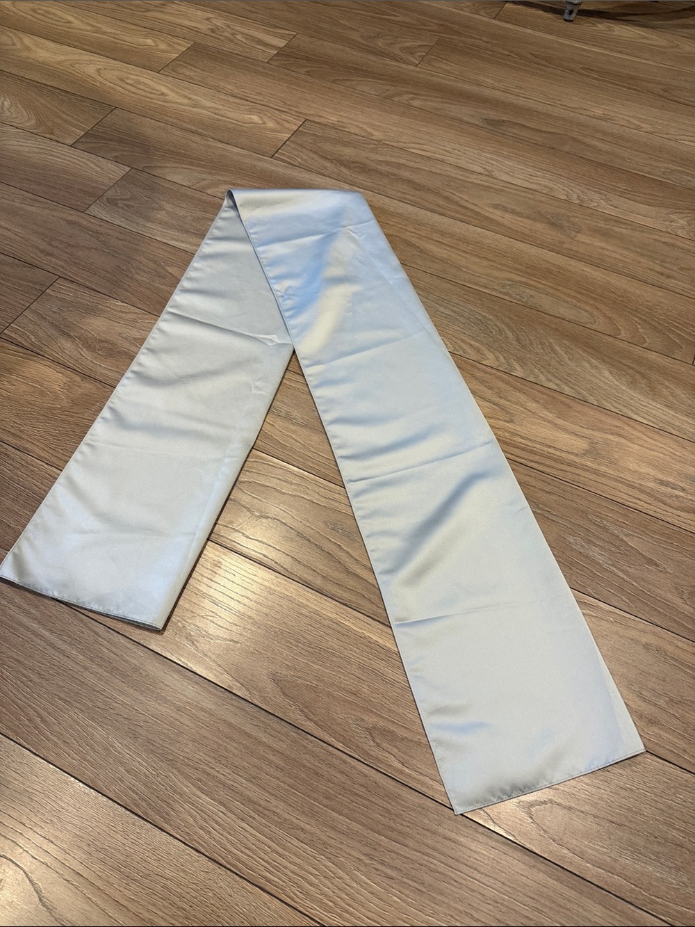 Laundry By Shelli Segal Light Silver Satin Scarf Wrap